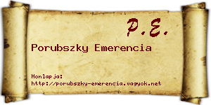 Porubszky Emerencia névjegykártya
